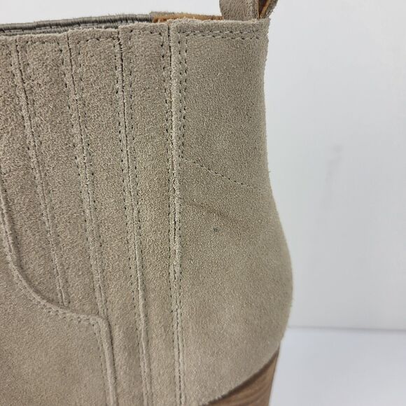 Marc Fisher Ltd. Oshay Beige Suede Leather Pointed Toe Ankle Bootie Size 10 - Picture 5 of 14